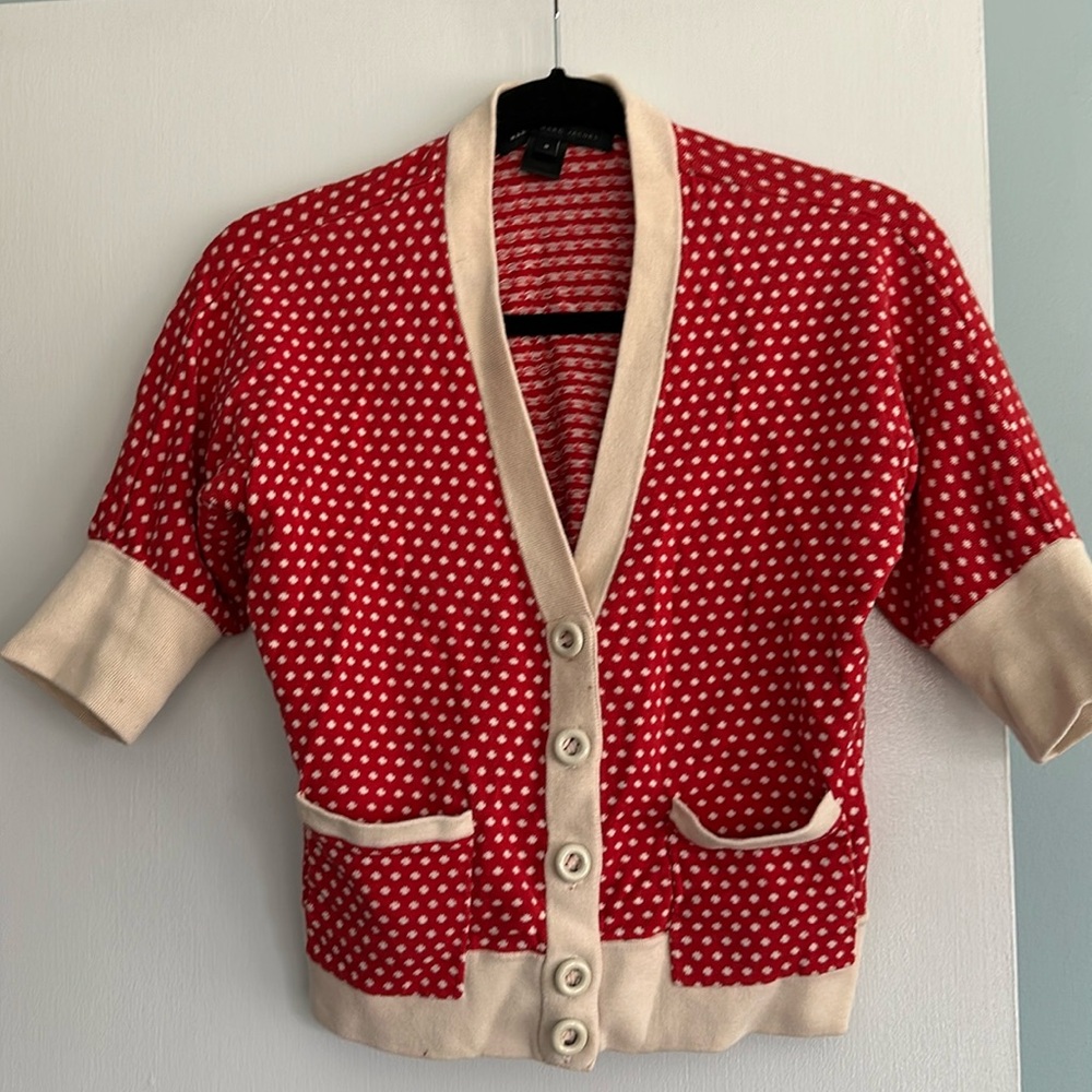 Marc by Marc Jacobs Cropped Polka Dot Cardigan
